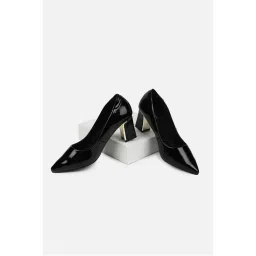 Van Heusen Women Black Block Heels Pumps-picture-6