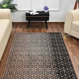 PRESTO Black & Beige Abstract Pattern Rectangular Carpet image 1