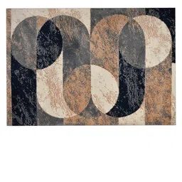 PRESTO Blue & Beige Geometric Printed No Shredding Carpet image 2