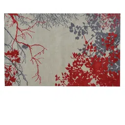 PRESTO Red & Grey Floral Rectangular Carpets image 2