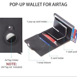 jnd Smart Wallet for AirTag, Guidemoh Card Slide Wallet Credit Card Holder with RFID Minimalist Wallet for Men, Black-1, Small, Modern image 3