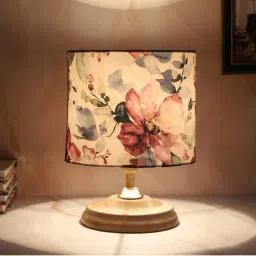 Tu Casa White Mangowood Circular Table Lamp For Home Decoration-picture-24