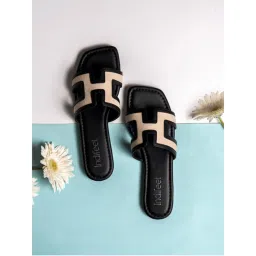 Indifeet Black Open Toe Pair Of Flats-picture-30