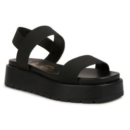 London Rag Black Chunky Flatform Sandals-image-85