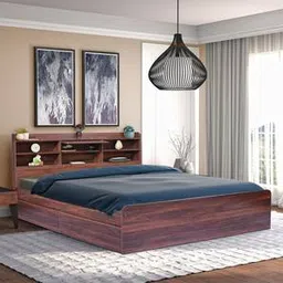 gudsmith Marlene Engineered Wood Queen Size Drawer Storage Bed in Columbian Walnu...-picture-6
