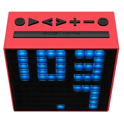 Divoom Timeboxwith Built- in Clock & Alarm Smart Speaker (App Controlled Pixel Art Creation, Red) image 3