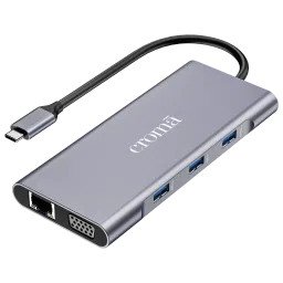 Croma 10-in-1 USB 3.0 Type C to USB-A 3.0, HDMI, VGA, SD, TF card, USB Type-C PD Port, Ethernet, 3.5mm Audio Jack Multi Utility Hub (Supports Fast Charging, Grey)-picture-25