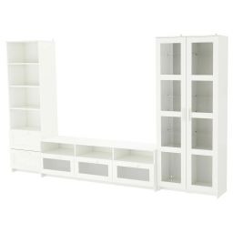 ikea brimnes TV storage combination/glass doors, white, 320x41x190 cm-picture-28