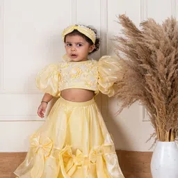 Li'l Angels Girls Embroidered Thread Work Ready to Wear Lehenga &-picture-37