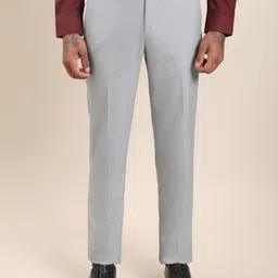Turtle Men Textured Tailored Slim Fit Formal Trousers-picture-40