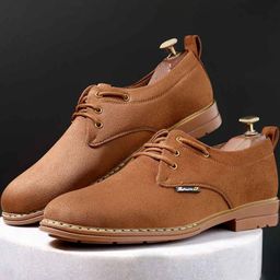 WUGATTI Tan Suede Leather Lace-Up Stylish, Comfortable & Casual Loafers-picture-24