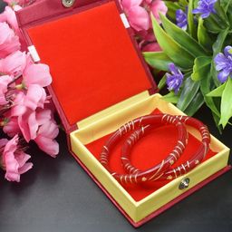 SATTIK Women Red Pack of 2 Plastic Gold-Plated Shakha Pola Bangles-image-73