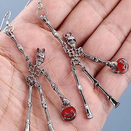 SALTY Pumpkin & Bones Drop Earrings-40