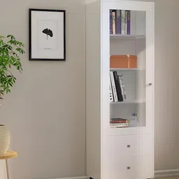 HEXA RED White Moisture & Termite Resistant Free Standing Book Shelf-55
