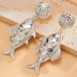 StyleCast x Revolte Silver-Plated Fish Shaped Drop Earrings-image-75