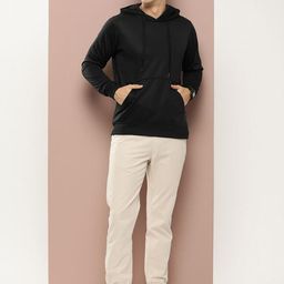 Mast & Harbour Men Solid Cotton Fleece Hooded Sweatshirt-picture-35