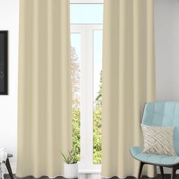 Galaxy Home Decor Beige Set of 2 Black Out Long Door Curtain-image-83