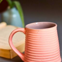 WEAVING HOMES Pink Printed Ceramic Matte Dishwasher Safe Mug 300ml-55