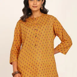 BLOCKS OF INDIA Ethnic Motifs Printed Pure Cotton Kurti-image-52