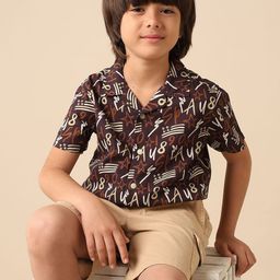 U.S. Polo Assn. Kids Boys Conversational Printed Cuban Collar Casual Shirt-picture-15