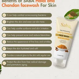 Saba Daily Moisturizing Haldi & Chandan Face Wash Enriched With Turmeric & Vitamin C-100ml image 5