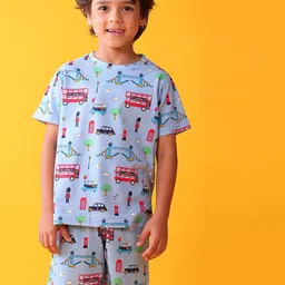 Anthrilo Boys Pure Cotton London Boys Sleepwear Shorts Set Night suit-image-95
