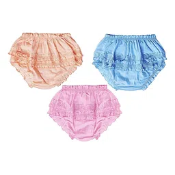 Fancy Walas Infant Girls Pack Of 3 Cotton Basic Briefs FW330_Multi_M_PK03-19