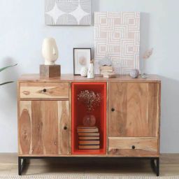 woodsworth from pepperfry Commodore Acacia Wood Sideboard In Natural Finish With 2 Darwers-picture-23