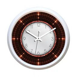 Aura White & Red Contemporary Wall Clock-0