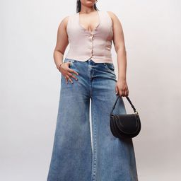 FREAKINS Women Serene Blue Curve Flare Fit Jeans-image-7
