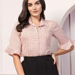 Style Quotient Women Polka Dot Printed Shirt Style Top-image-86