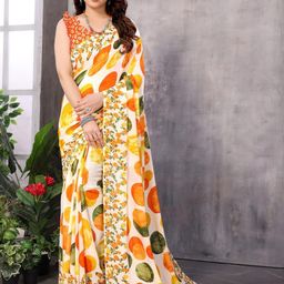 Panzora Polka Dot Poly Georgette Saree-image-8