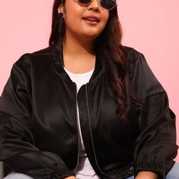 CURVY STREET Women Floral Crop Sporty Jacket with Embroidered-picture-52