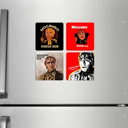 ARTBUG 4-Pcs Red & Black Printed Fridge Magnets-31