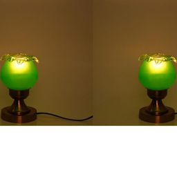 SOMIL Green 2 Pieces Glass Cylindrical Shaped Table Lamps-picture-44