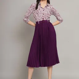ZWERLON Striped A-Line Midi Dress-picture-16