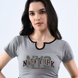 Moda Rapido Print Cotton Crop Top-image-81
