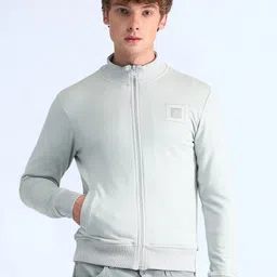 Flying Machine Men Solid Long Sleeves Front-Open Sweatshirt image 3