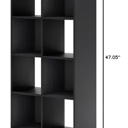 Oakcraft Black 8 Cube Engineered Wooden Open Bookshelf image 3