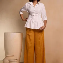 Chhaya Gandhi Design Studio Collared Neck Shirt With Palazzos Co-Ords-picture-43