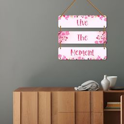 WallDaddy White & Pink Printed Wooded Wall HangingDecor-image-65