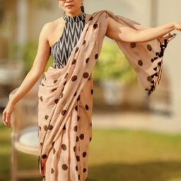 Ruuprekha Polka Dot Pure Cotton Khadi Saree-picture-18