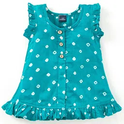 JAV CREATIONS Polka Dot Print Flutter Sleeve Cotton Top-picture-8