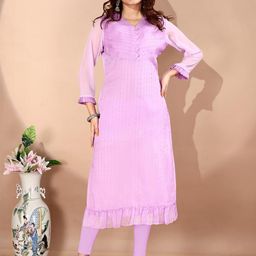 ZAZADIYA ENTERPRISE Women Lavender Kurtis-image-96