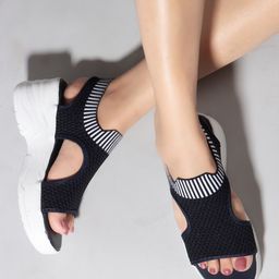EARTH STEP Flatform Sandals with Laser Cuts-image-90