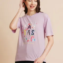 ANJIR Women Typography Printed Pockets T-shirt-image-57