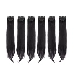 Milano Treasures Set of 6 Clip-In Side Patches Hair Extension - Natural Black-19