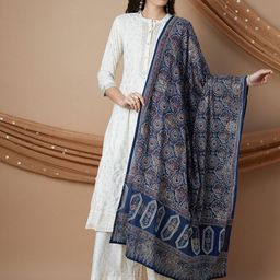 Melange by Lifestyle Ethnic Motifs Printed Block Print Dupatta-image-99