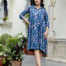 Demirner Floral Print Fit & Flare Dress-picture-21
