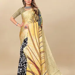 Anouk Printed Satin Saree-image-95